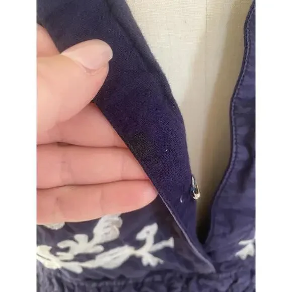 Anthropologie - Somerset embroidered Maxi Dress w/ Blue Floral Embroidery, XSP - Picture 8 of 15